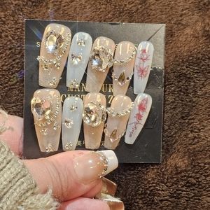 Handmade Pressed On Nail- Bubble Gum